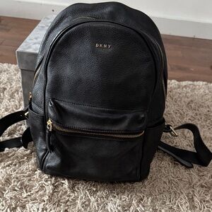 DKNY Black leather Backpack